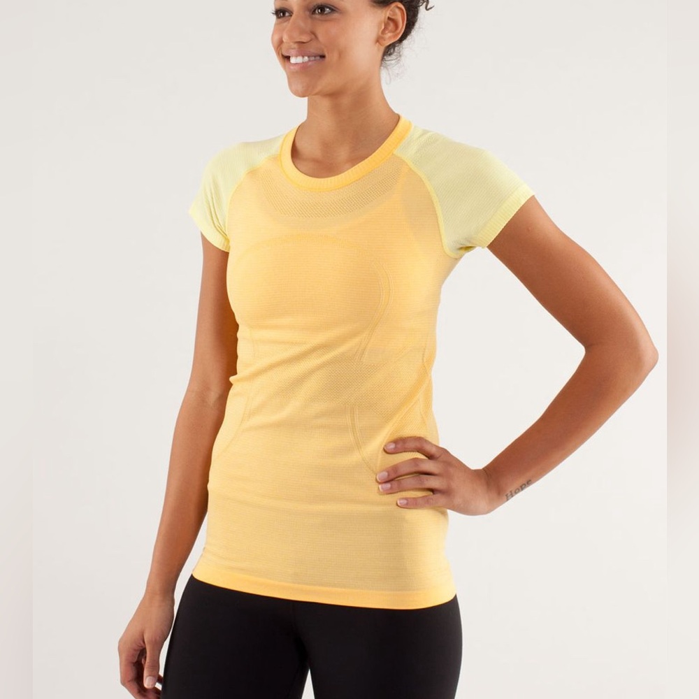 lululemon athletica Yellow Short-Sleeve Seamless Tee